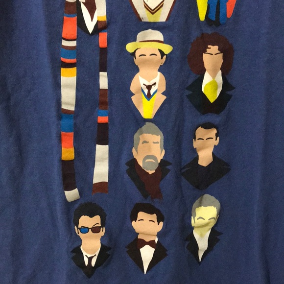 Doctor Who 13 Doctors Faces Blue T-Shirt Small - Picture 4 of 6